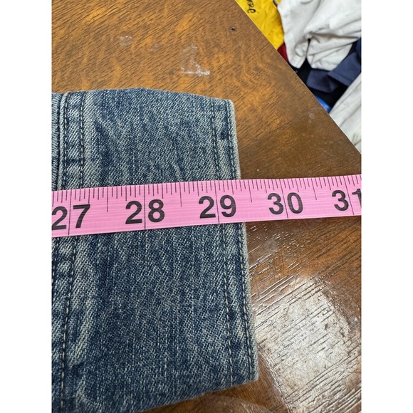 Vintage Field Gear Jacket Womens Large Blue Denim Button Front Long Coat 90s - Picture 5 of 6